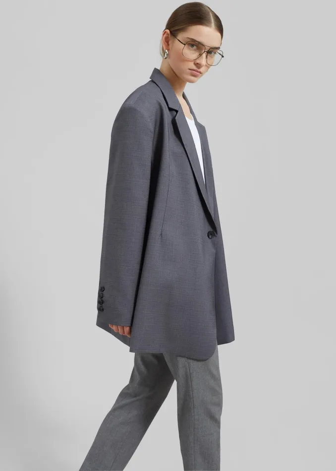 Women Quincy Blazer 8211 Grey The Frankie Shop Outerwear