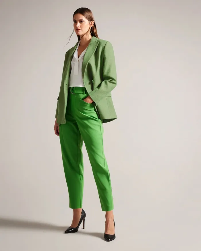 Women RACHILL 8211 Oversized Double Breasted Blazer Coat Medium Green Ted Baker Coats and Jackets