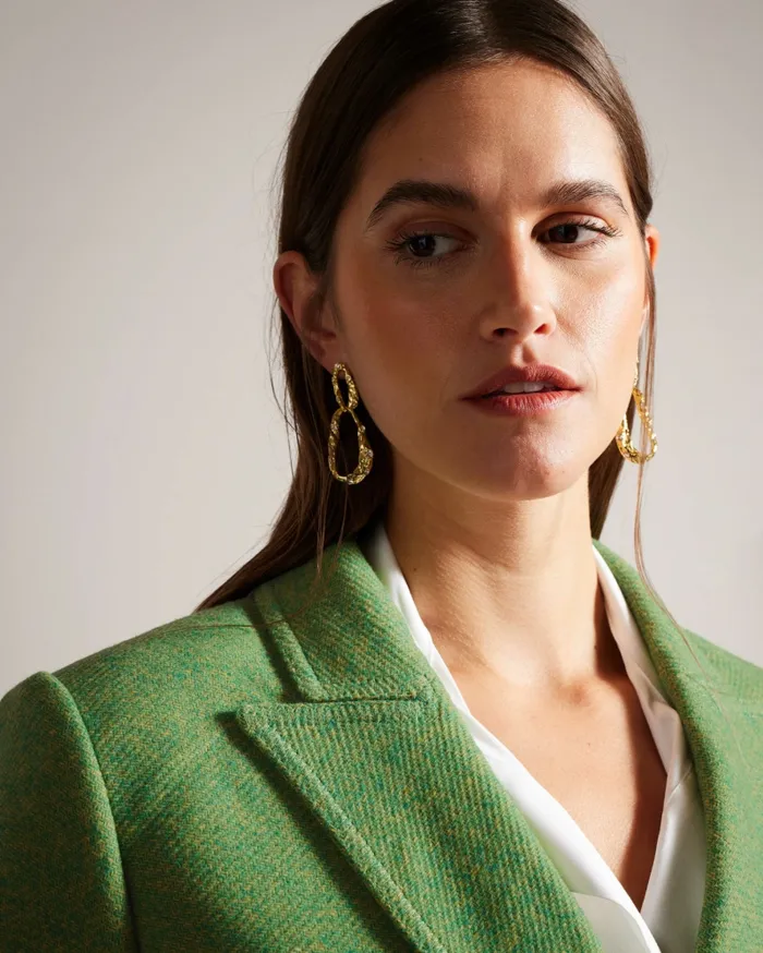 Women RACHILL 8211 Oversized Double Breasted Blazer Coat Medium Green Ted Baker Coats and Jackets