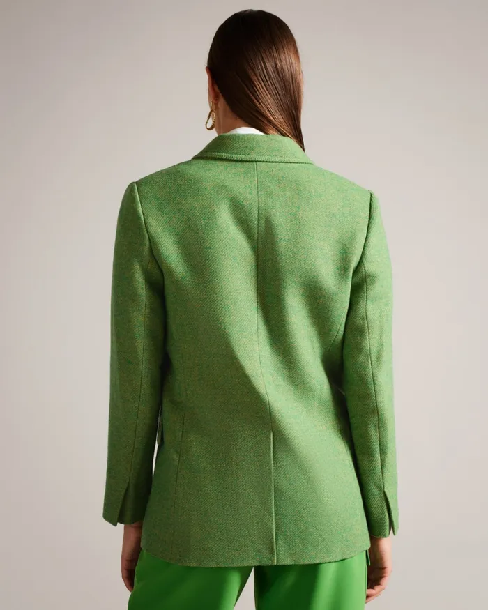 Women RACHILL 8211 Oversized Double Breasted Blazer Coat Medium Green Ted Baker Coats and Jackets