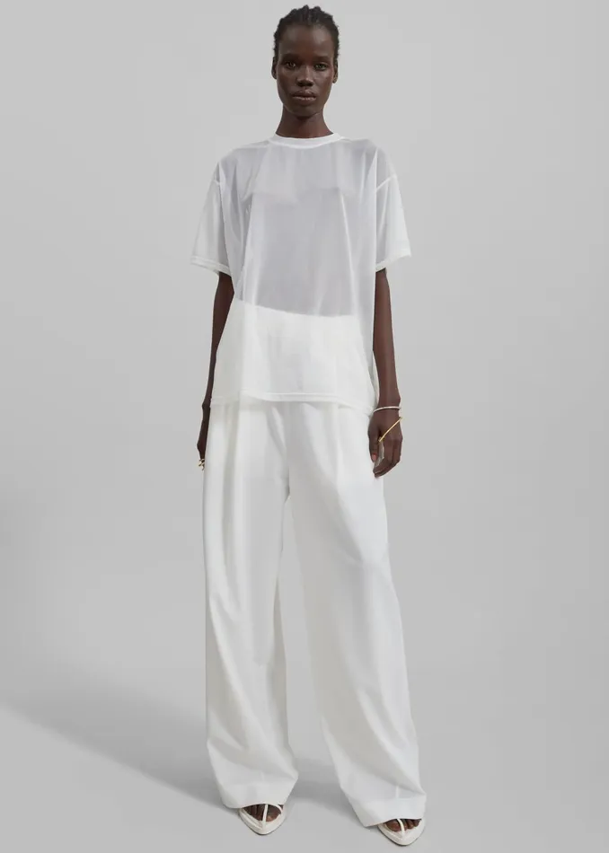 Women Ramy Mesh Tee 8211 White The Frankie Shop Tops