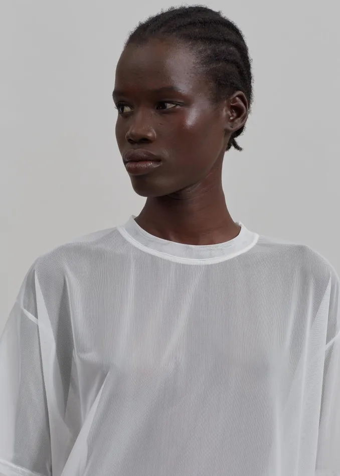 Women Ramy Mesh Tee 8211 White The Frankie Shop Tops