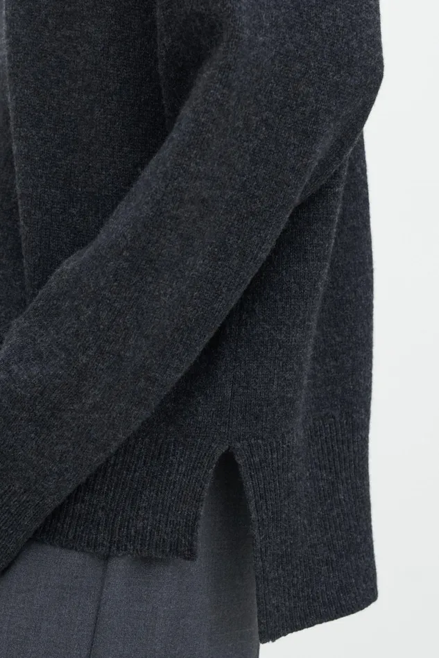 Women Relaxed Turtleneck Sweater Anthracite Melange Filippa K Knitwear
