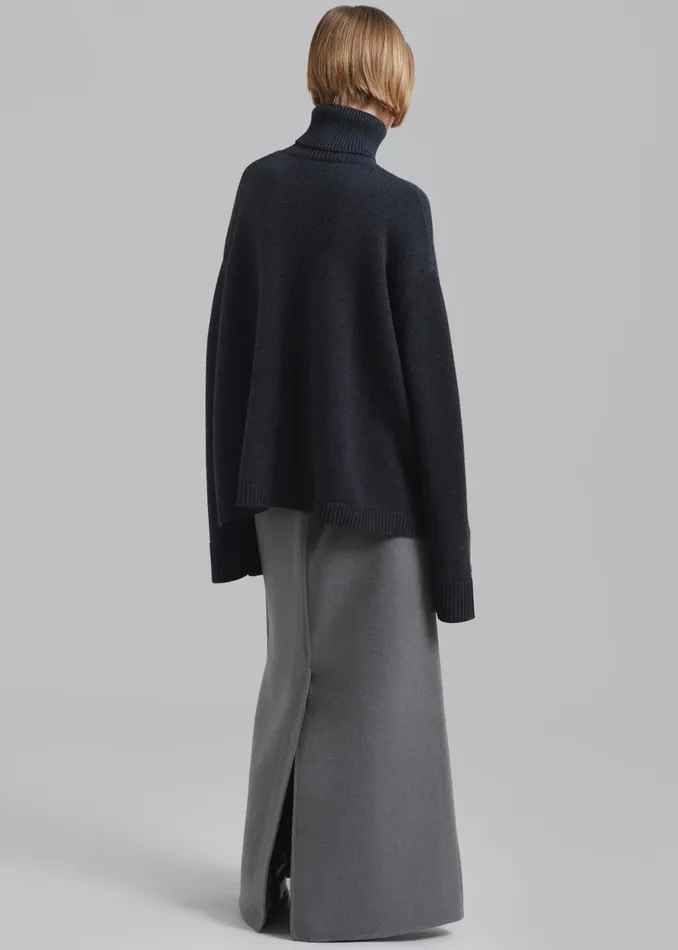 Women Rhea Trapeze Turtleneck 8211 Charcoal The Frankie Shop Knitwear