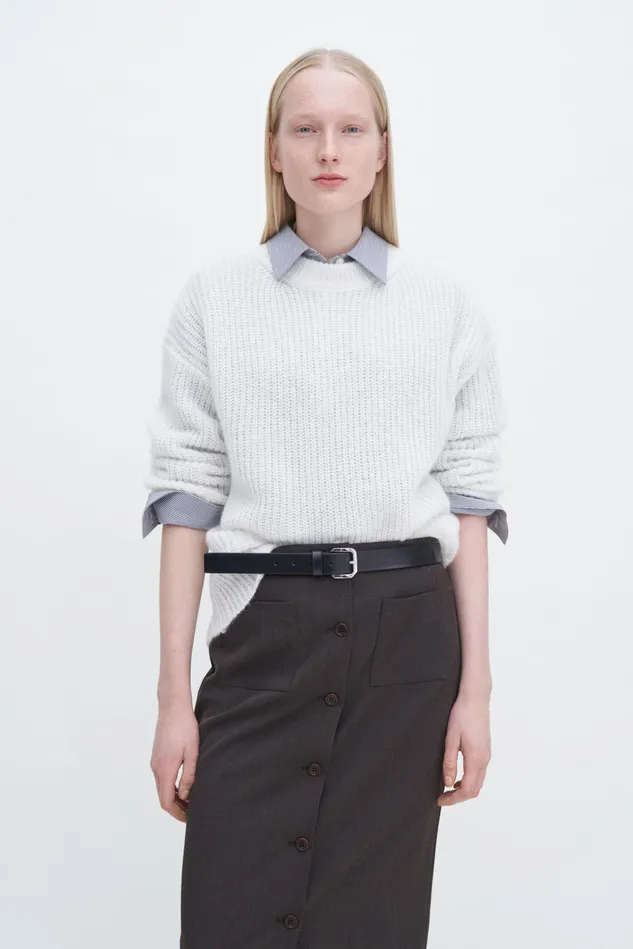 Women Ribbed Mohair Sweater Winter White Filippa K Knitwear