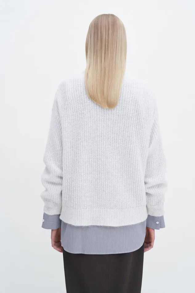 Women Ribbed Mohair Sweater Winter White Filippa K Knitwear