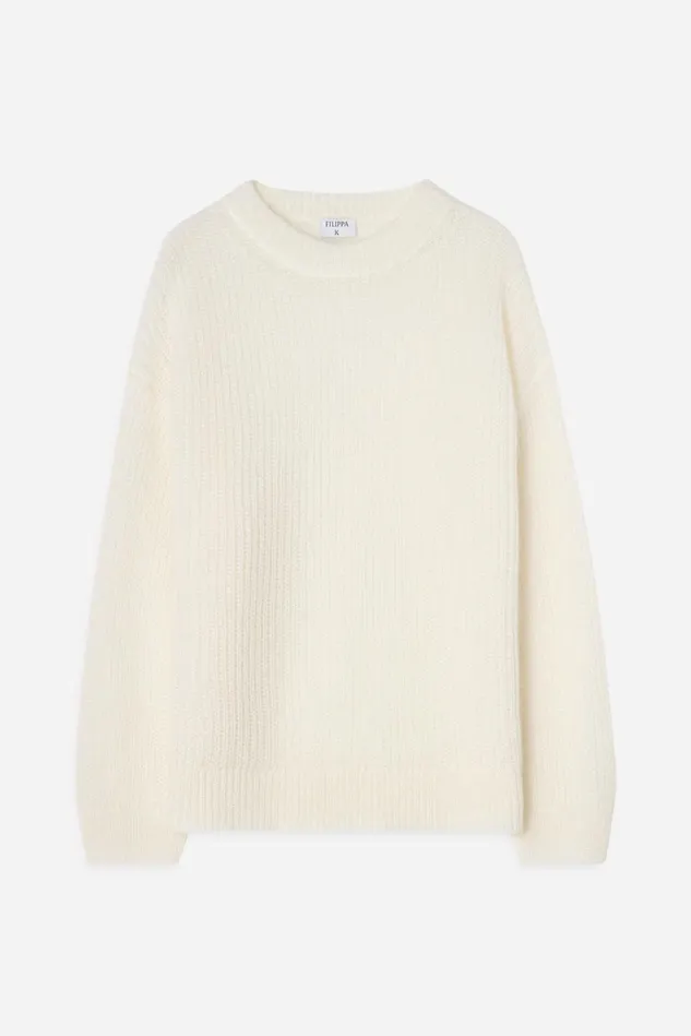 Women Ribbed Mohair Sweater Winter White Filippa K Knitwear