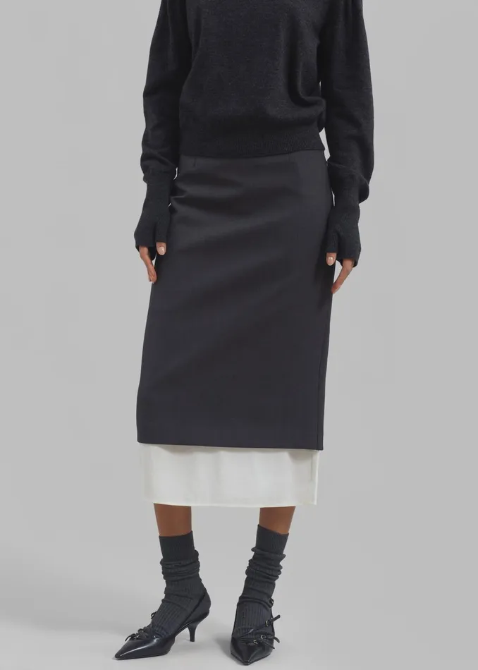 Women Roane Midi Skirt 8211 Charcoal The Frankie Shop Bottoms