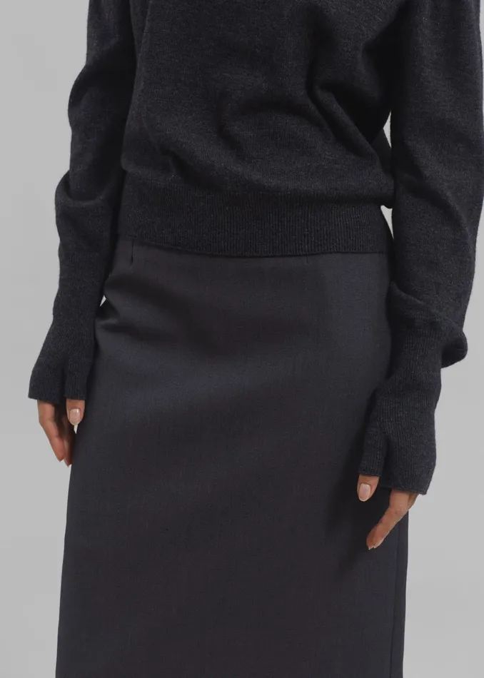 Women Roane Midi Skirt 8211 Charcoal The Frankie Shop Bottoms