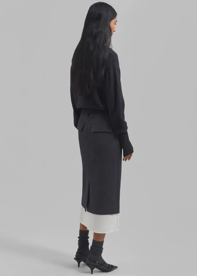 Women Roane Midi Skirt 8211 Charcoal The Frankie Shop Bottoms