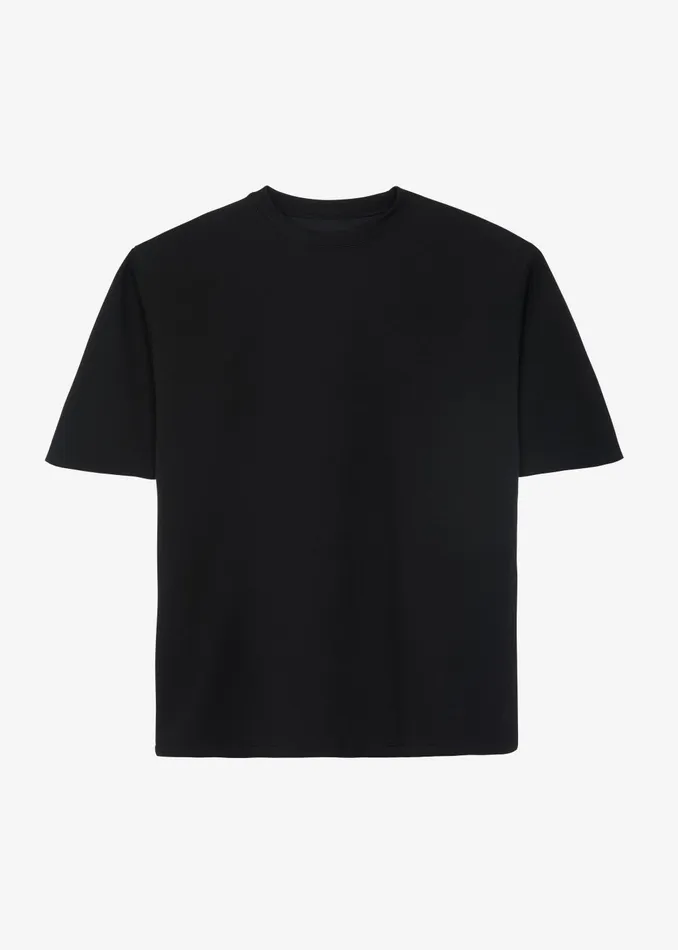 Women Rowen Padded Shoulder Tee 8211 Black The Frankie Shop Tops