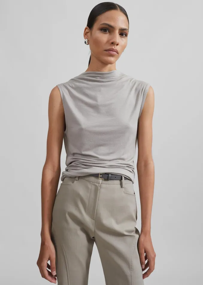 Women Salma Drop Back Blouse 8211 Beige The Frankie Shop Tops