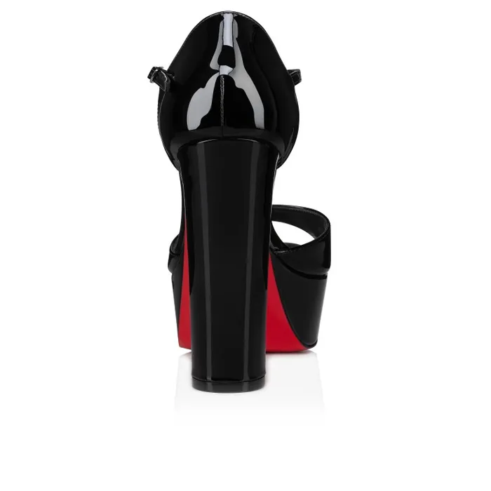 Women Sandaloo 130 Mm Sandals 8211 Patent Leather 8211 Black Christian Louboutin Platforms