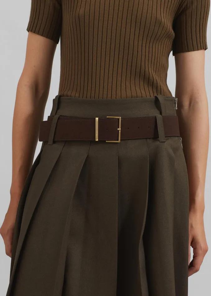 Women Sarina Pleated Skirt 8211 Brown The Frankie Shop Bottoms