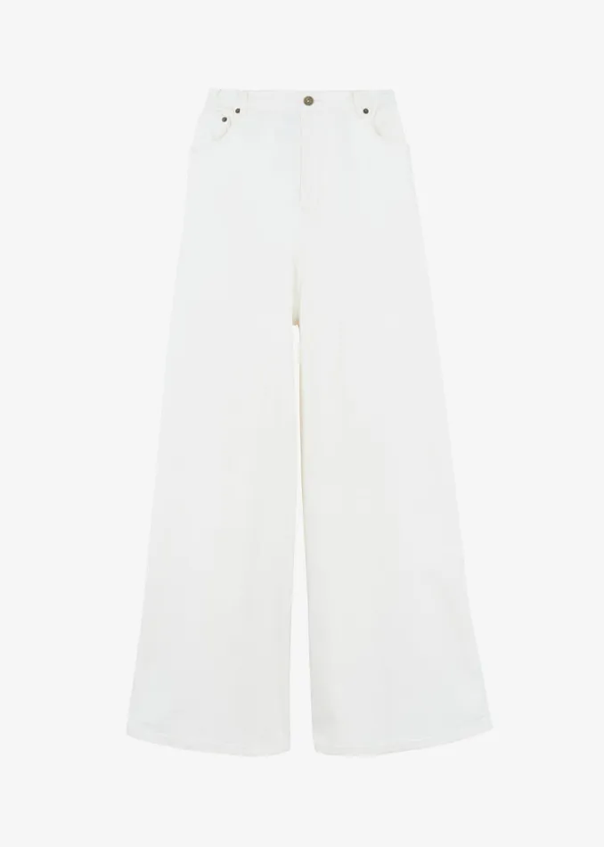 Women Sasha Wide Leg Jeans 8211 Off White The Frankie Shop Bottoms