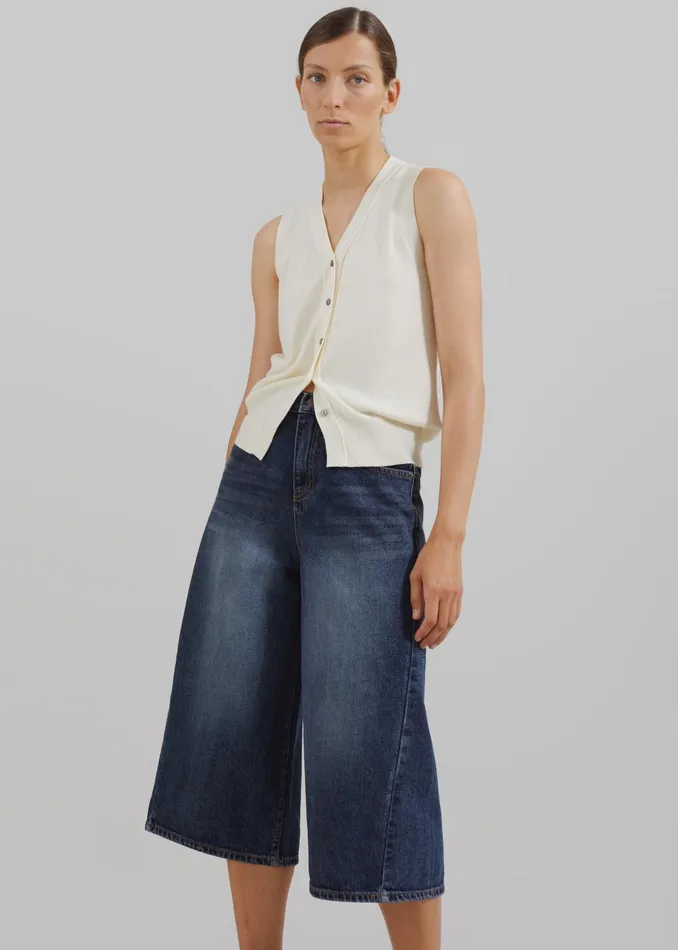 Women Savona Jorts 8211 Medium Wash The Frankie Shop Bottoms