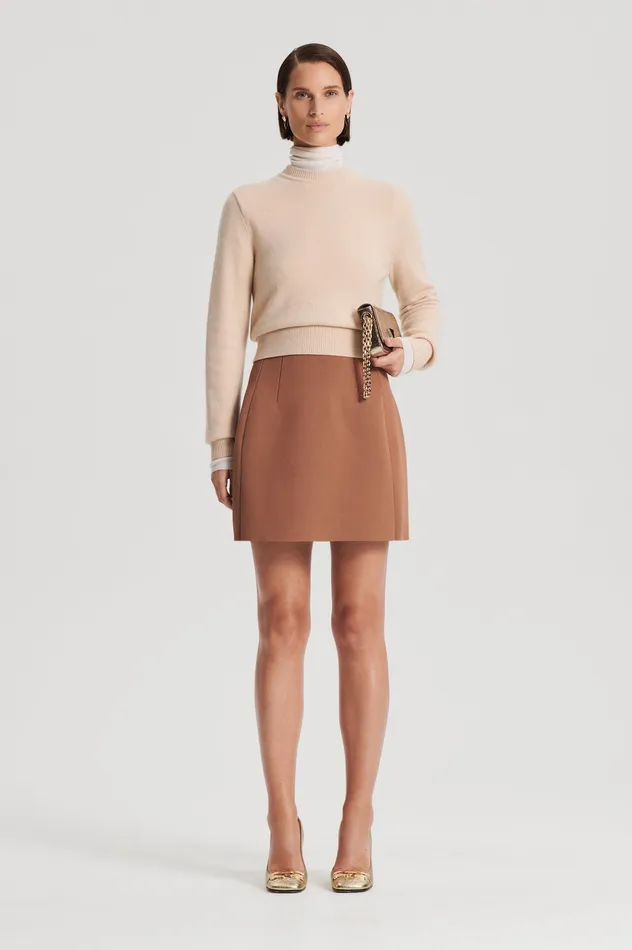 Women Scanlan Theodore CASHMERE CREW SWEATER OAT Knitwear