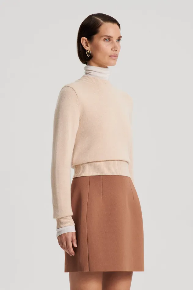Women Scanlan Theodore CASHMERE CREW SWEATER OAT Knitwear
