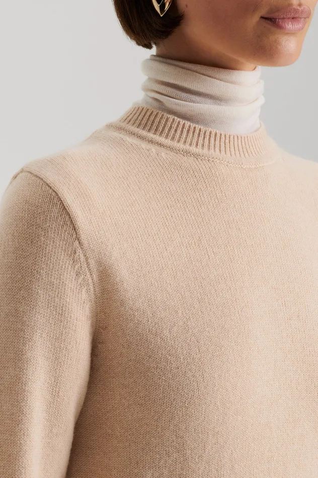 Women Scanlan Theodore CASHMERE CREW SWEATER OAT Knitwear
