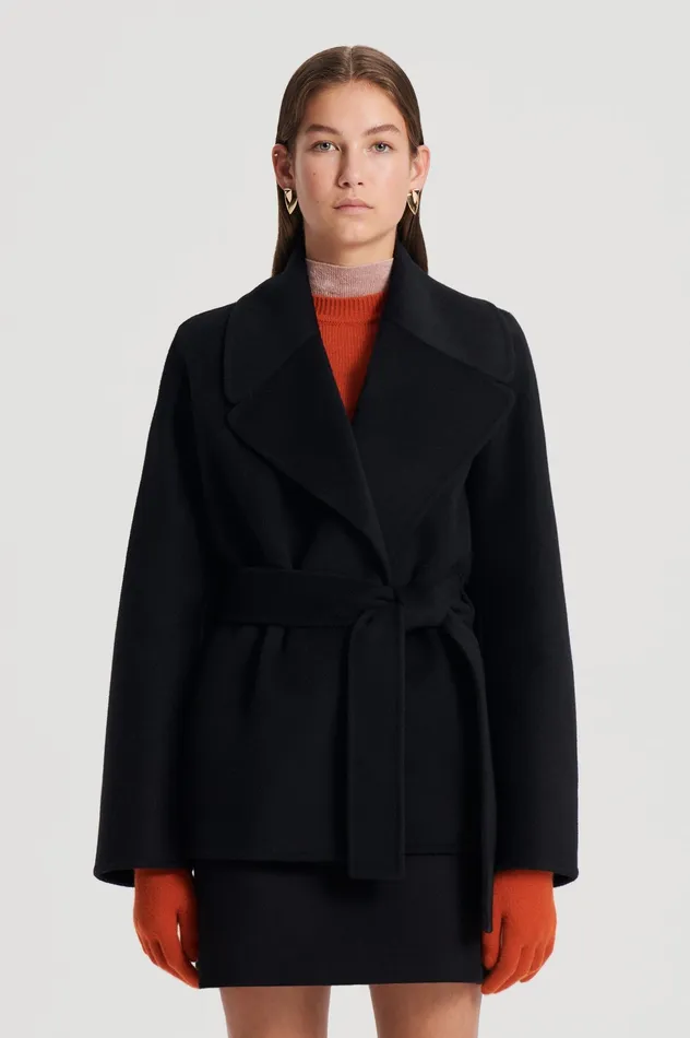 Women Scanlan Theodore COCOON SLEEVE COAT BLACK Coats Women Scanlan Theodore COCOON SLEEVE COAT BLACK Coats