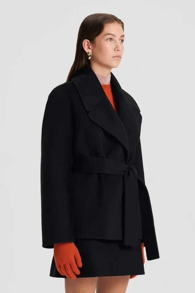 Women Scanlan Theodore COCOON SLEEVE COAT BLACK Coats Women Scanlan Theodore COCOON SLEEVE COAT BLACK Coats