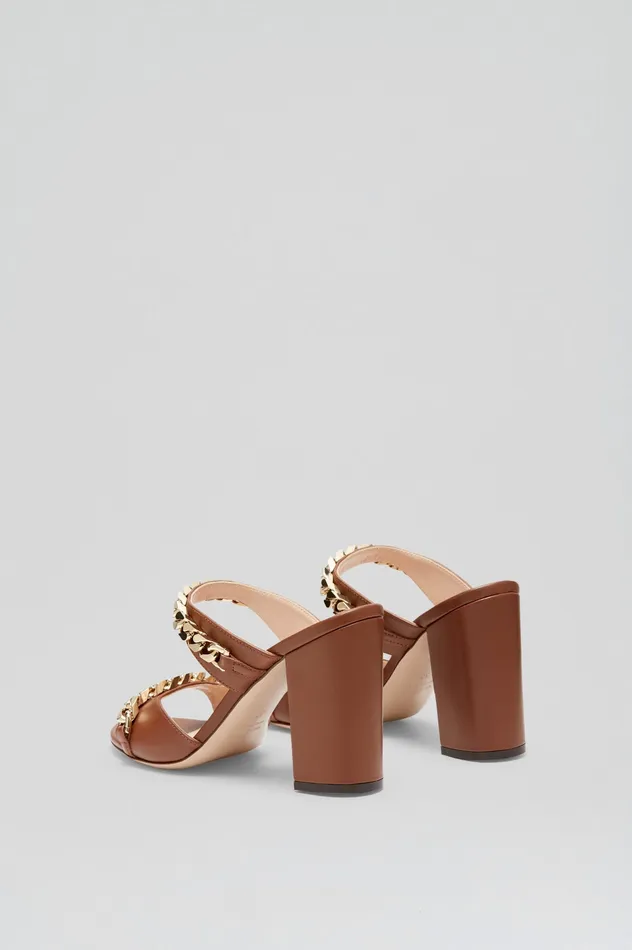 Women Scanlan Theodore SANDAL WITH CHAINS DETAIL 95 COCOA Shoes Women Scanlan Theodore SANDAL WITH CHAINS DETAIL 95 COCOA Shoes