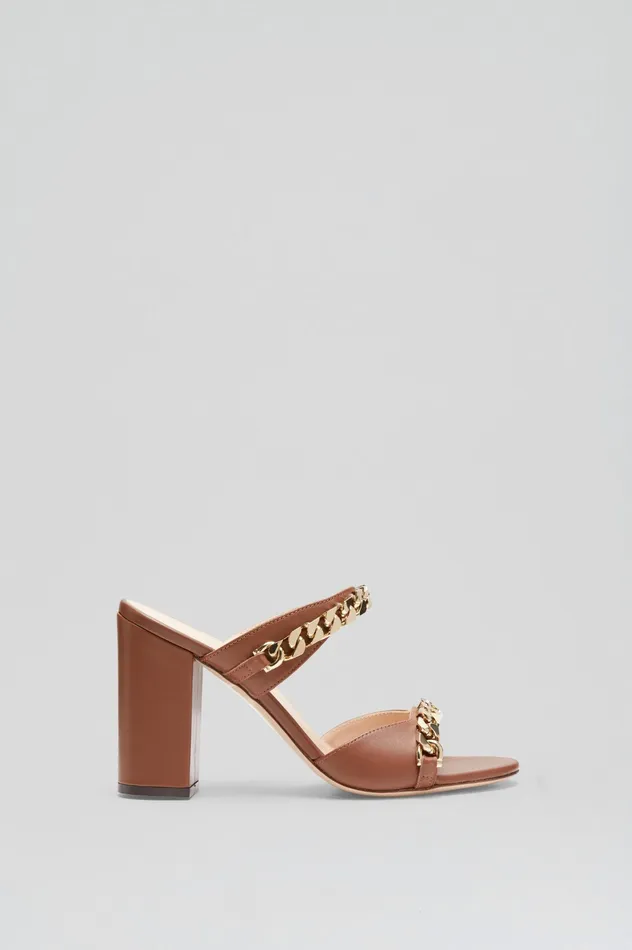 Women Scanlan Theodore SANDAL WITH CHAINS DETAIL 95 COCOA Shoes Women Scanlan Theodore SANDAL WITH CHAINS DETAIL 95 COCOA Shoes