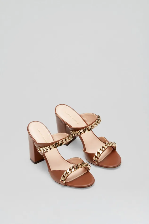 Women Scanlan Theodore SANDAL WITH CHAINS DETAIL 95 COCOA Shoes Women Scanlan Theodore SANDAL WITH CHAINS DETAIL 95 COCOA Shoes