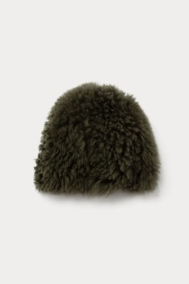 Women Scarves Hats Rachel Comey Shearling Beanie Olive