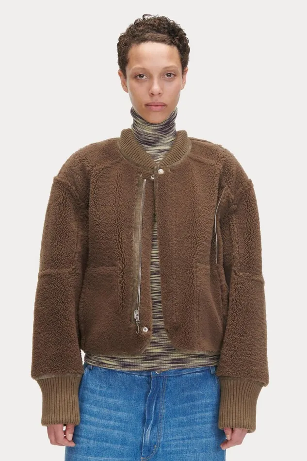 Women Scarves Hats Rachel Comey Shearling Beanie Olive