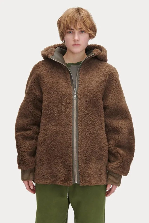 Women Scarves Hats Rachel Comey Shearling Beanie Olive