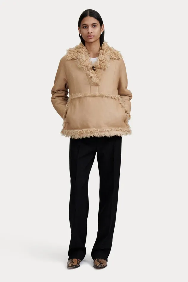 Women Scarves Hats Rachel Comey Shearling Beanie Olive