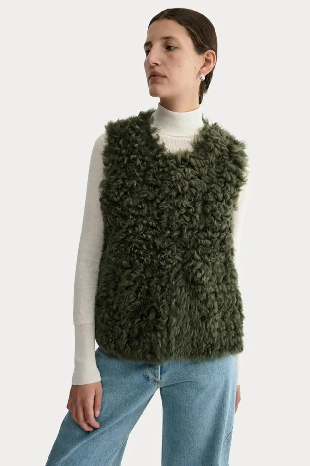 Women Scarves Hats Rachel Comey Shearling Beanie Olive