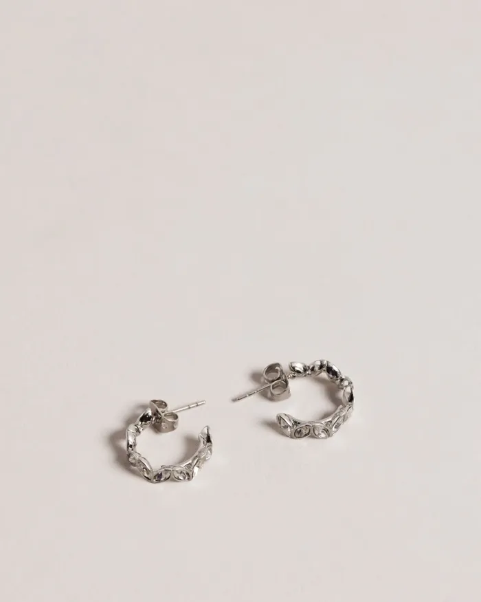 Women SENNAY 8211 Crystal Encrusted Hoop Earrings Silver Colour Ted Baker Jewellery Women SENNAY 8211 Crystal Encrusted Hoop Earrings Silver Colour Ted Baker Jewellery
