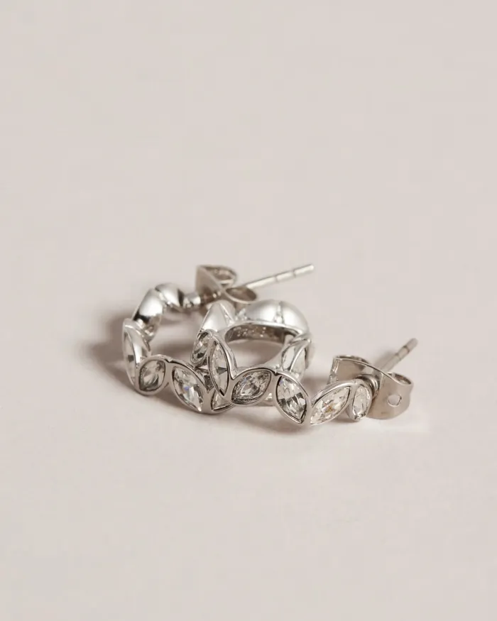 Women SENNAY 8211 Crystal Encrusted Hoop Earrings Silver Colour Ted Baker Jewellery Women SENNAY 8211 Crystal Encrusted Hoop Earrings Silver Colour Ted Baker Jewellery