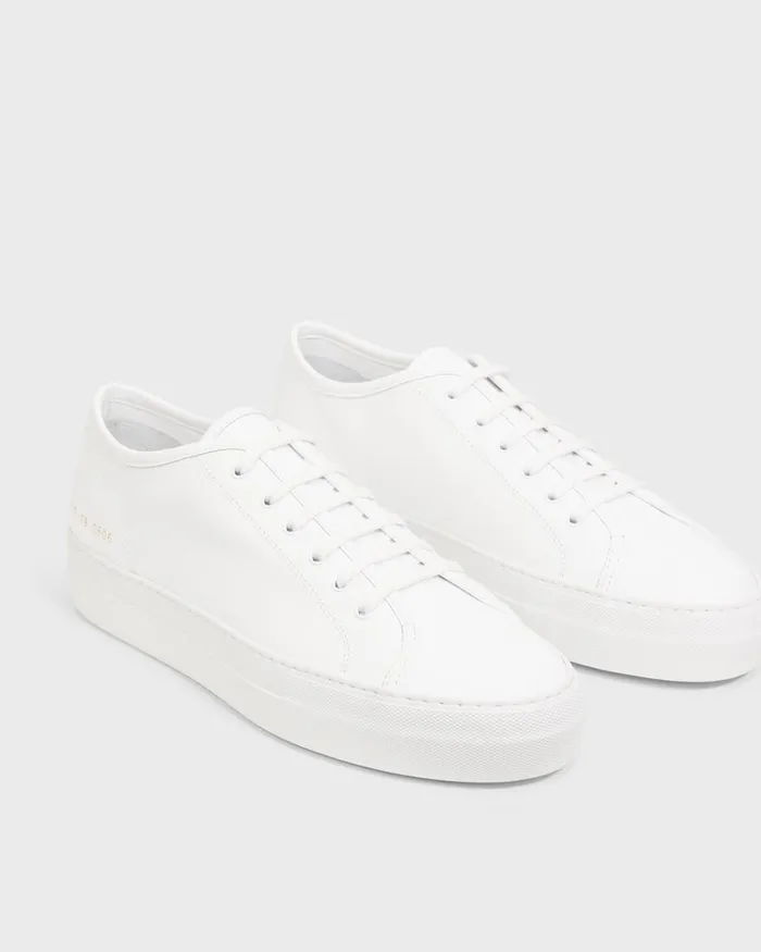 Women Shoes Theory Common Projects Tournament LowTop Super Platform Sneakers White