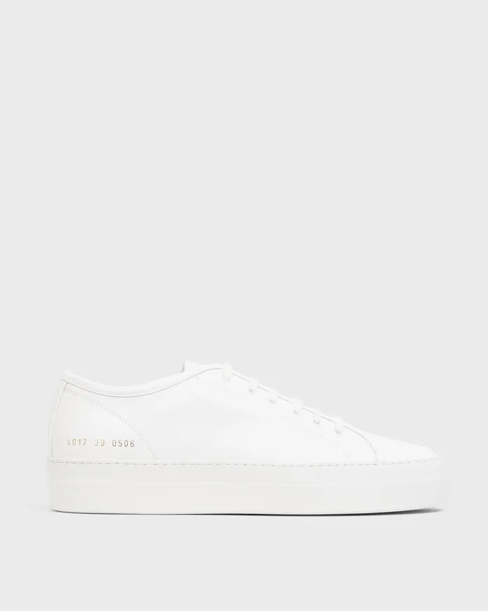 Women Shoes Theory Common Projects Tournament LowTop Super Platform Sneakers White