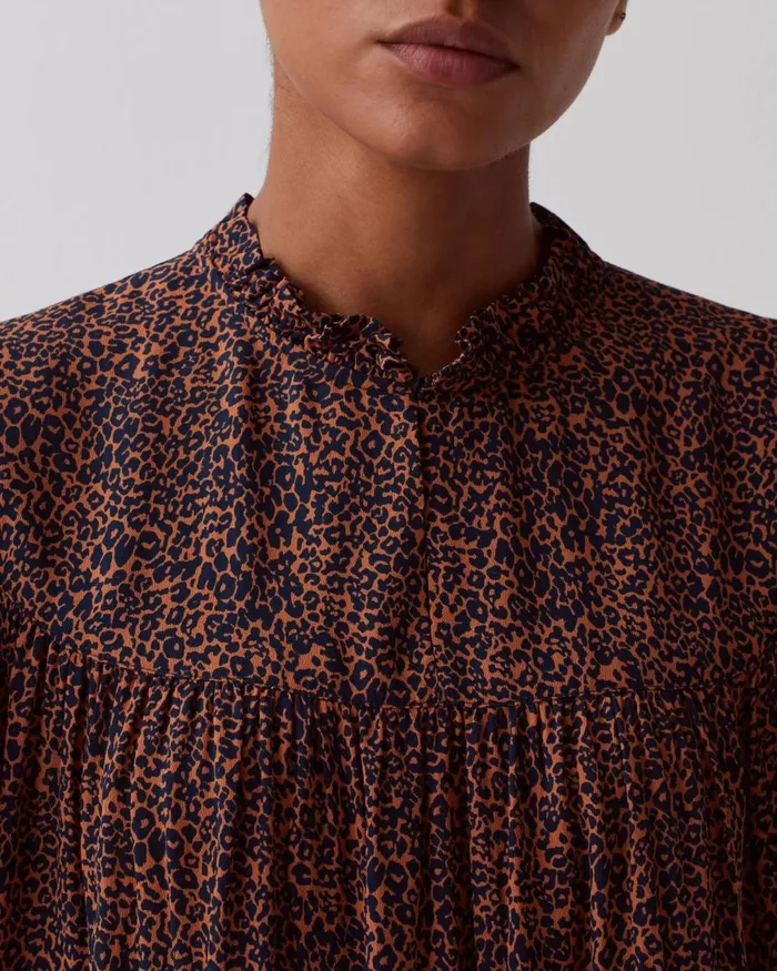 Women ShortSleeve Fluid Blouse Leo Brown Comptoir Des Cotonniers Blouses and Shirts and Tops
