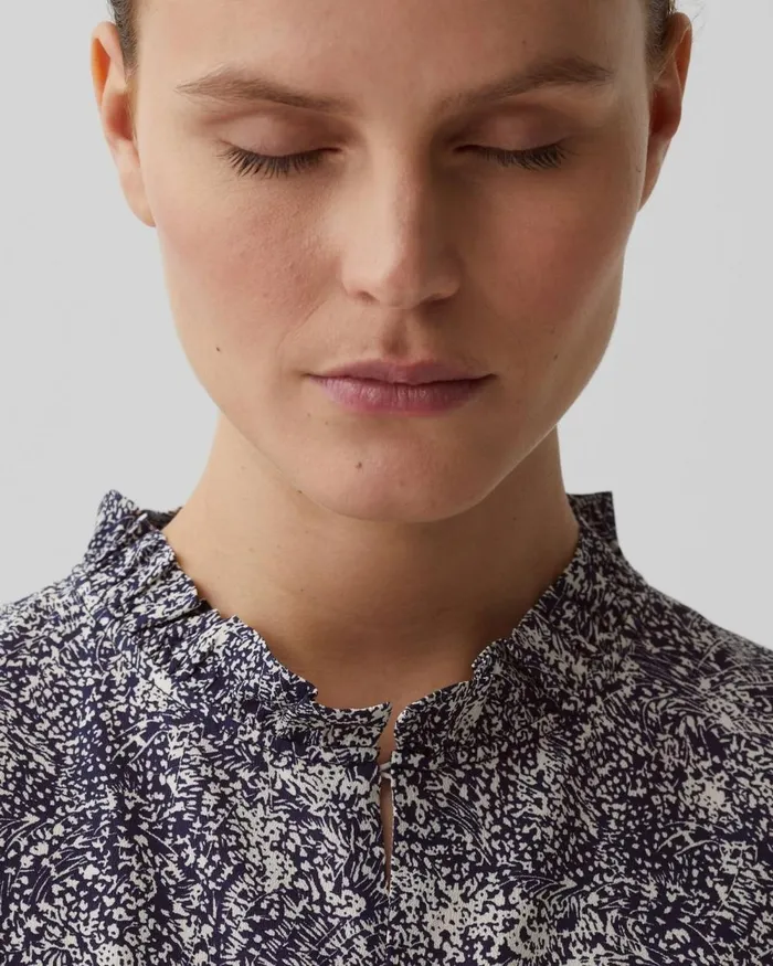 Women ShortSleeve Fluid Blouse Micro Fl Navy Comptoir Des Cotonniers Blouses and Shirts and Tops Women ShortSleeve Fluid Blouse Micro Fl Navy Comptoir Des Cotonniers Blouses and Shirts and Tops