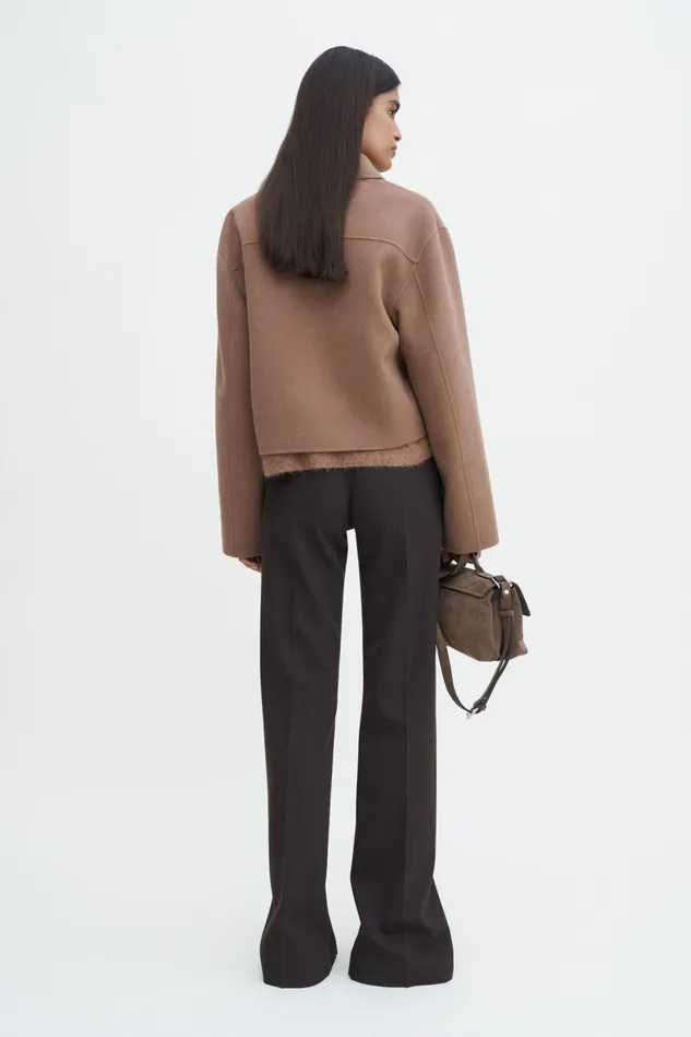 Women Short Wool Cashmere Jacket Dark Khaki Filippa K Outerwear