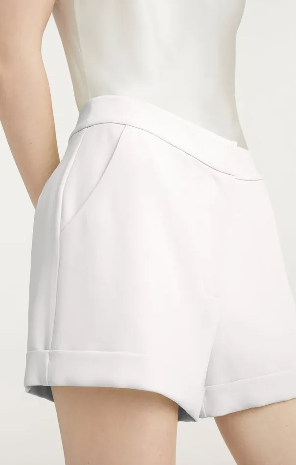 Women Shorts Cinq Sept Crepe Elaine Short Ivory