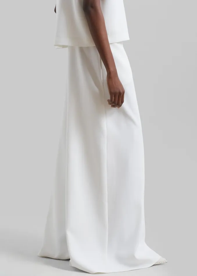 Women Sierra Wide Leg Trousers 8211 White The Frankie Shop Bottoms