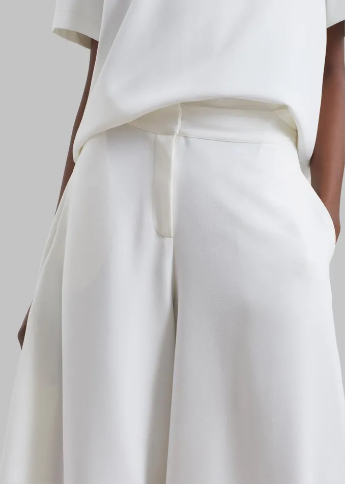 Women Sierra Wide Leg Trousers 8211 White The Frankie Shop Bottoms