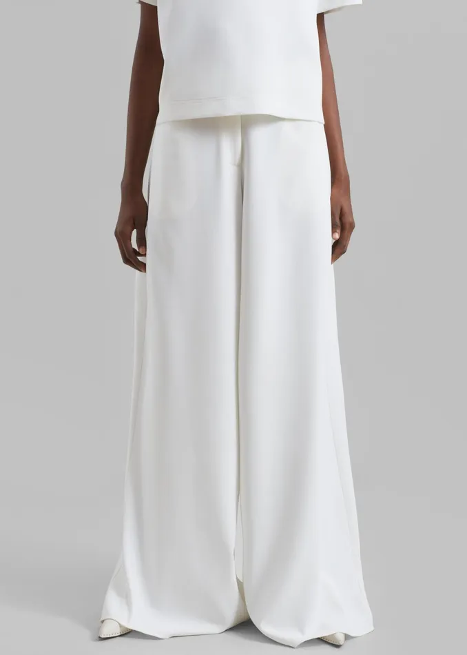 Women Sierra Wide Leg Trousers 8211 White The Frankie Shop Bottoms