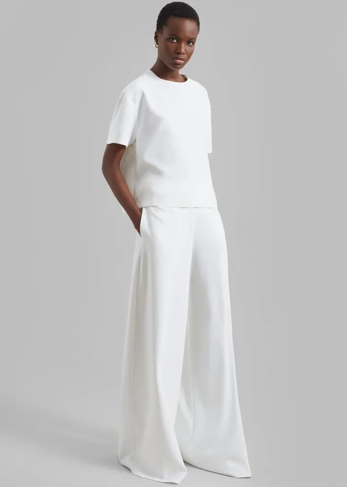Women Sierra Wide Leg Trousers 8211 White The Frankie Shop Bottoms