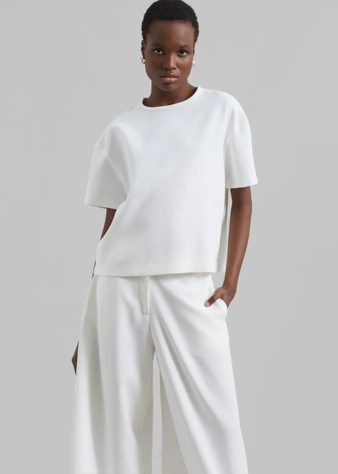 Women Sierra Wide Leg Trousers 8211 White The Frankie Shop Bottoms