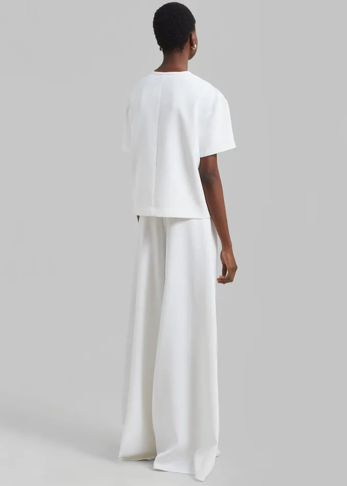 Women Sierra Wide Leg Trousers 8211 White The Frankie Shop Bottoms