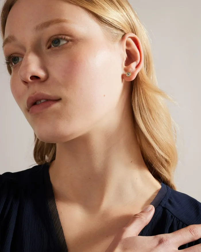 Women SINAA 8211 Round Stud Earrings Gold Colour Ted Baker Jewellery
