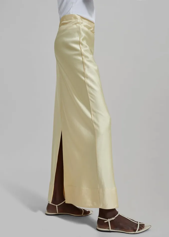 Women Siovhan Satin Skirt 8211 Yellow The Frankie Shop Bottoms