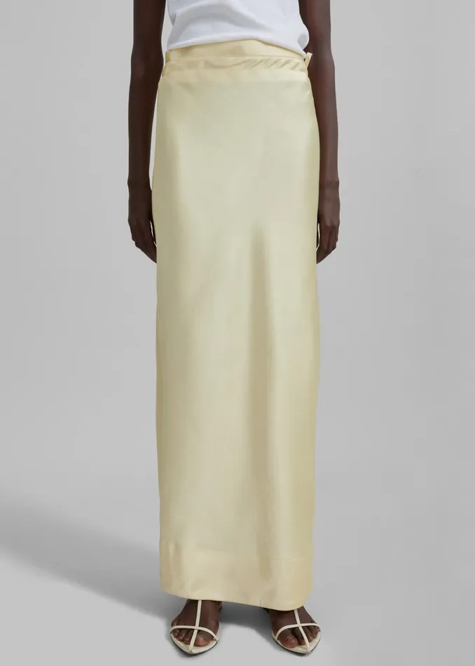 Women Siovhan Satin Skirt 8211 Yellow The Frankie Shop Bottoms